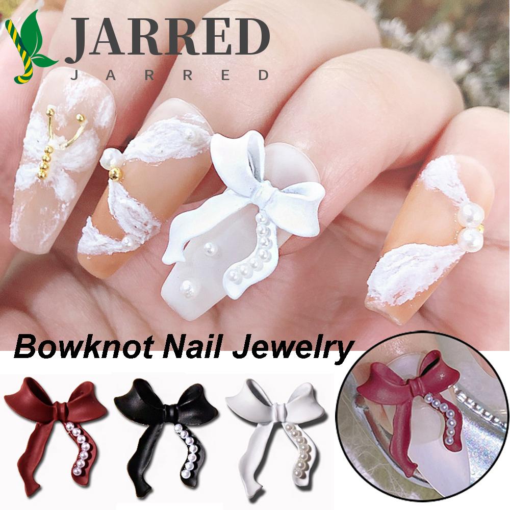 JARRED Phụ Kiện Trang Trí Móng Tay Hình Nơ Bằng Hợp Kim DIY