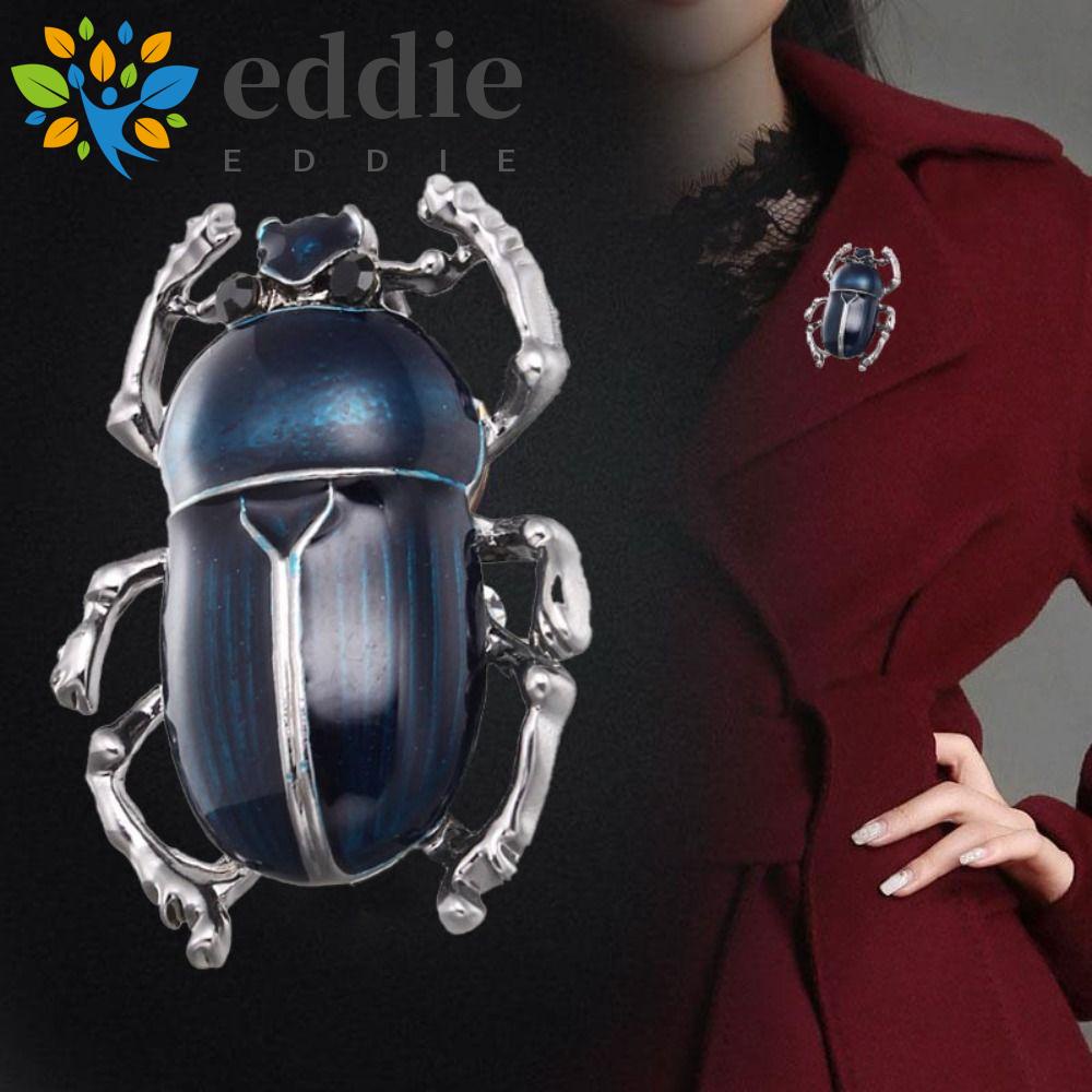 26EDIE Trâm Cài Áo Hình Bọ Cánh Cứng Tráng Men Màu Tím Phong Cách Vintage Thời Trang