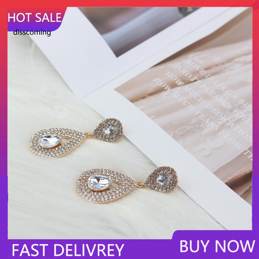 Đồ Chơi Nhân Vật Hoạt Hình SL SL SL SL SL SL| Bông Tai Hình Giọt Nước Đính Kim Cương Giả Phong Cách Âu Mỹ Cho Nữ