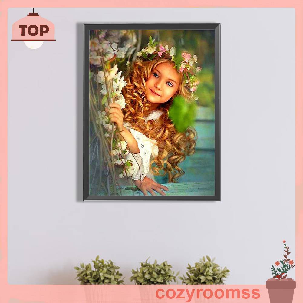 Tranh Đính Đá Kim Cương Toàn Bộ 5D DIY Hình Vẽ Cô Gái Trang Trí Nhà Cửa