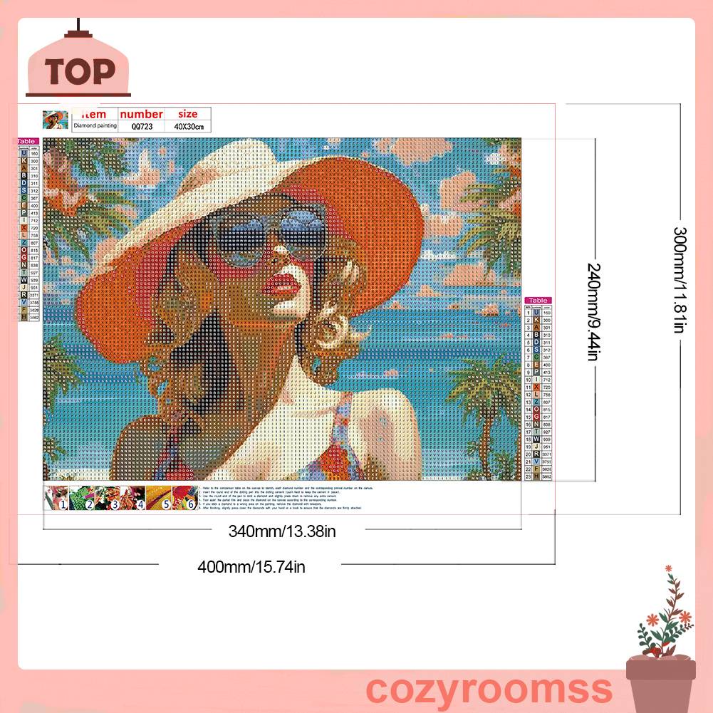 Tranh Đính Đá Kim Cương Toàn Bộ 5D DIY Hình Vẽ Người Phụ Nữ Trang Trí Nhà Cửa