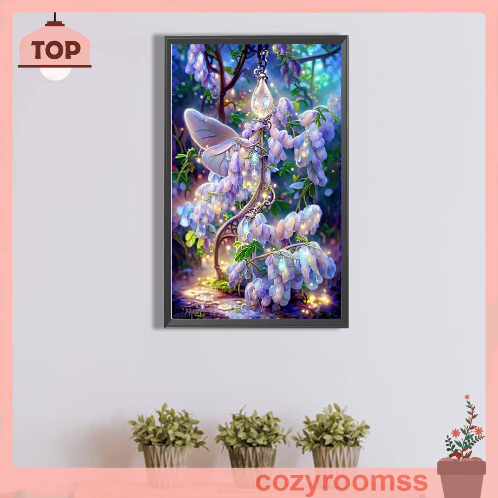 Tranh Đính Đá Kim Cương Toàn Bộ 5D DIY Hình Vẽ Hoa Trang Trí Nhà Cửa