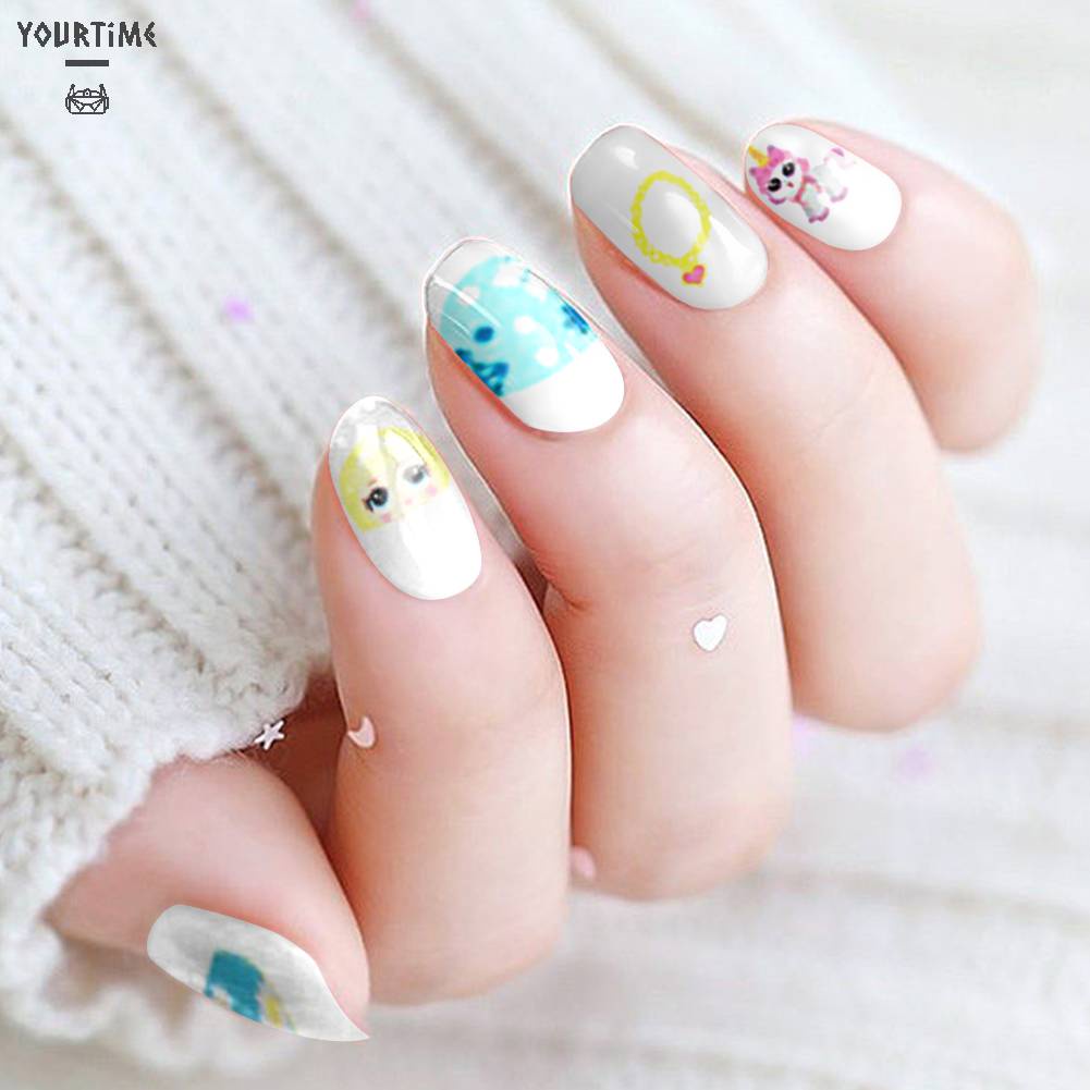Bộ 12 Miếng Dán Trang Trí Móng Tay DIY Họa Tiết Hoạt Hình Dễ Sử Dụng