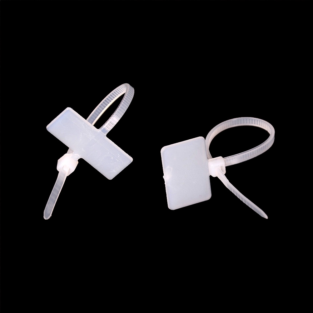 Set 100 Thẻ Đánh Dấu Dây Cáp RJ45 RJ12 Tự Khóa Tiện Dụng Set 100 Nhãn Dán Bằng Nhựa Nylon Màu Trắng Tự Khóa Dây Cáp Set 100 / 100 Dây Điện Chuyên Dụng Chất Lượng Cao