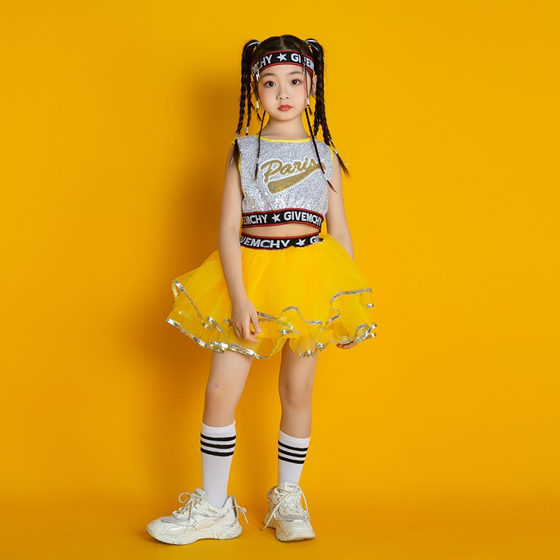 Trang Phục Cổ Vũ Nhảy Múa Hóa Trang Pettiskirt Cho Bé Gái Tiểu Học