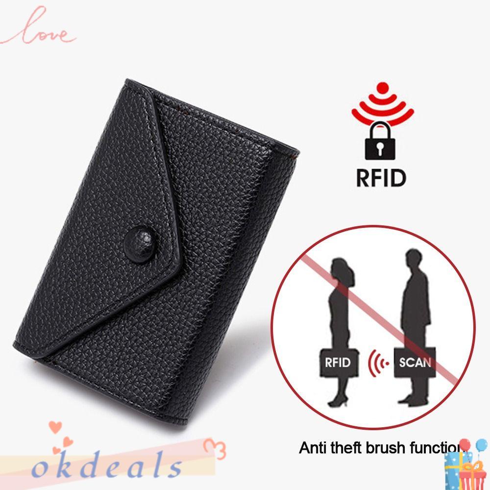 Ví Da Đựng Thẻ Màu Trơn Chống Trộm Tiện Dụng Cho Nam Và Nữ