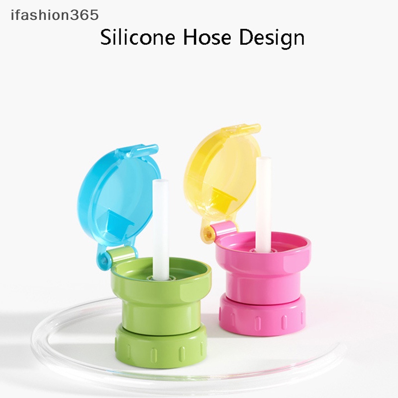Nắp Đậy Bình Nước Bằng Silicon Có Ống Hút 2 Trong 1 Chống Bụi ifashion365