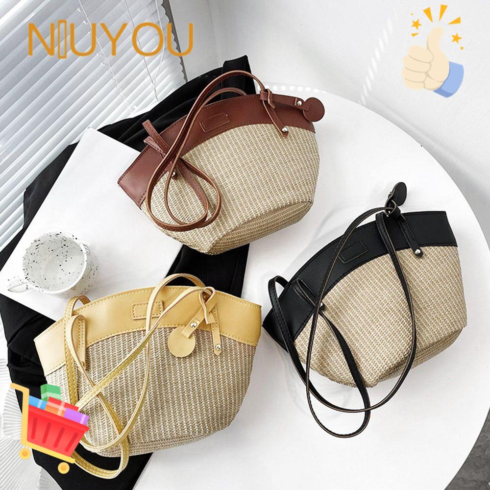 NIUYOU Túi Tote Đeo Vai Vải Dệt Thời Trang Cho Bạn Gái