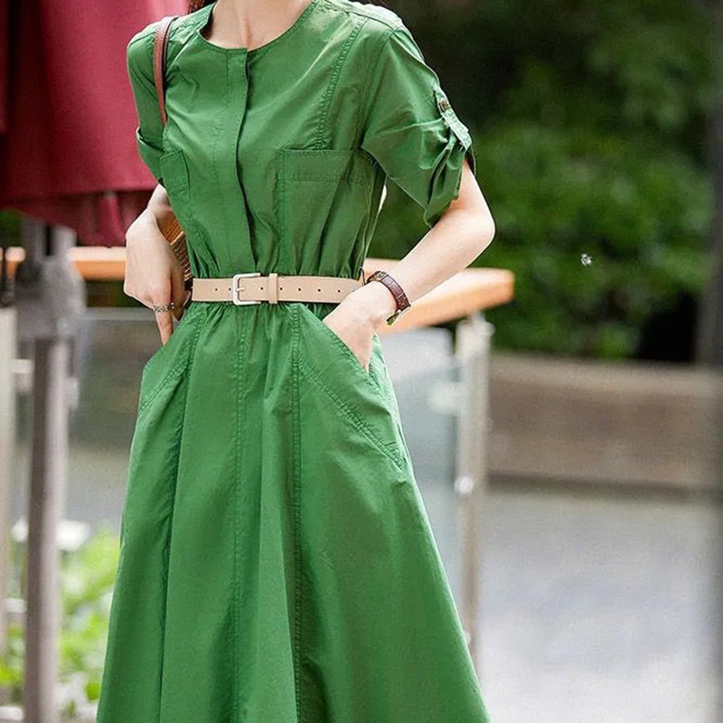 Đầm ôm Dáng Dài Thắt Eo Phong Cách Hàn Quốc Thời Trang