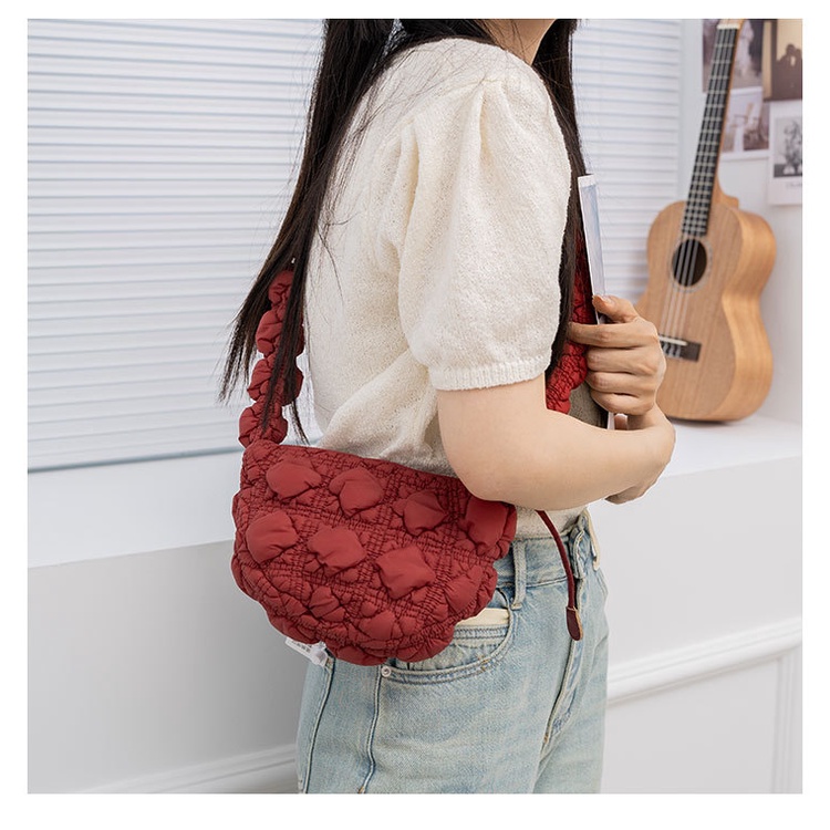Túi Đeo Chéo Hình Đám Mây Xếp Ly Nhỏ Tươi Tắn Nhật Hàn Cho Nữ Sen girl