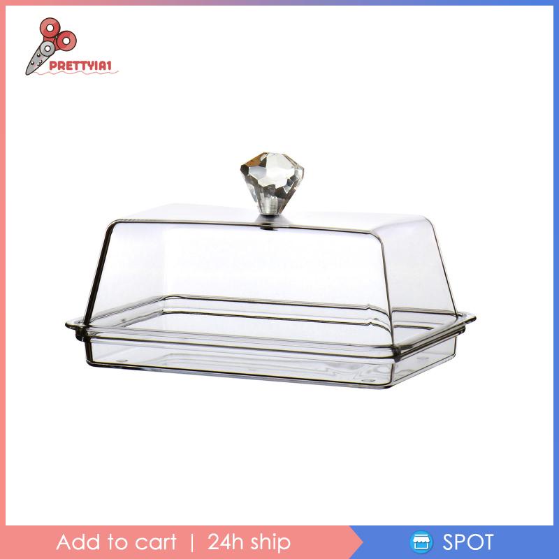 Khay Đựng Bơ / Phô Mai Trong Suốt Kèm Giá Đỡ Tiện Dụng Prettyia1