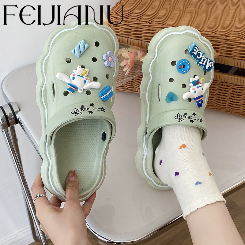 FEIJIANU dép Cross dép sandal nữ giày đi biển đáng yêu thoải mái 062512