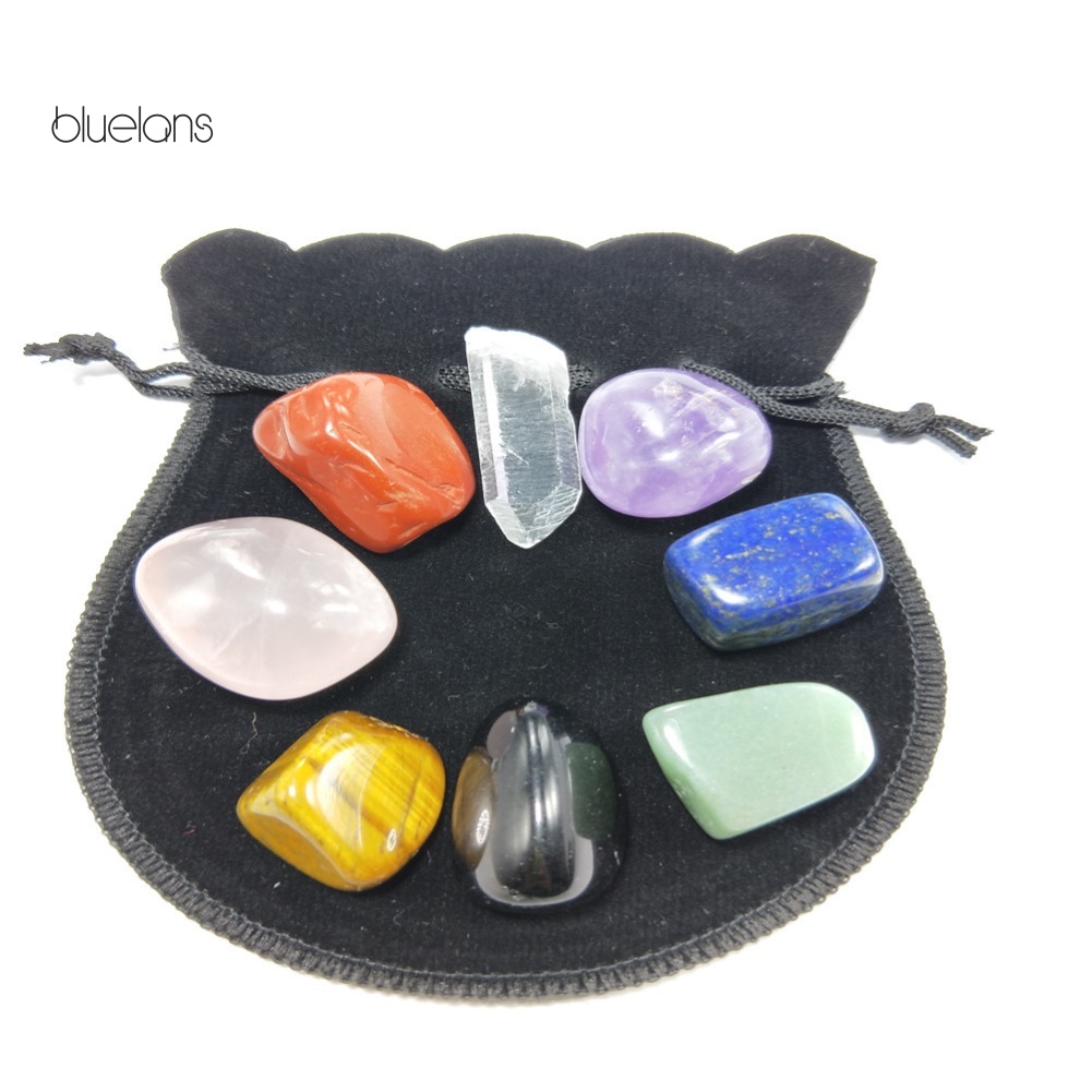 Set 8 Viên Đá Tự Nhiên Nhiều Màu Kèm Túi Đựng