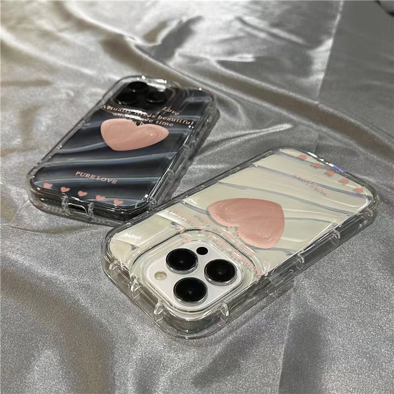 Ốp Điện Thoại Mềm Trong Suốt Họa Tiết Trái Tim Cho Iphone 14Promax 1312 / 11 7 / 8plus xr / sins JVGK