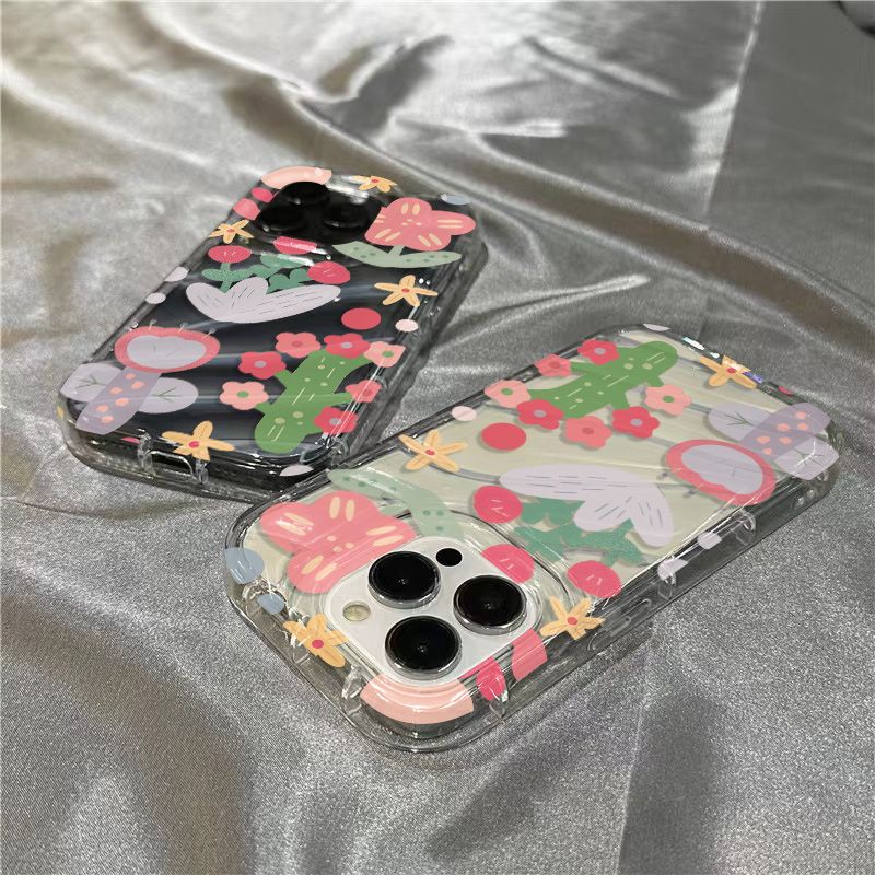 Ốp Điện Thoại Mềm Trong Suốt Họa Tiết Cây Xương Rồng Dành Cho iPhone 1178 / 1312Iphone 14 Pro Max xr