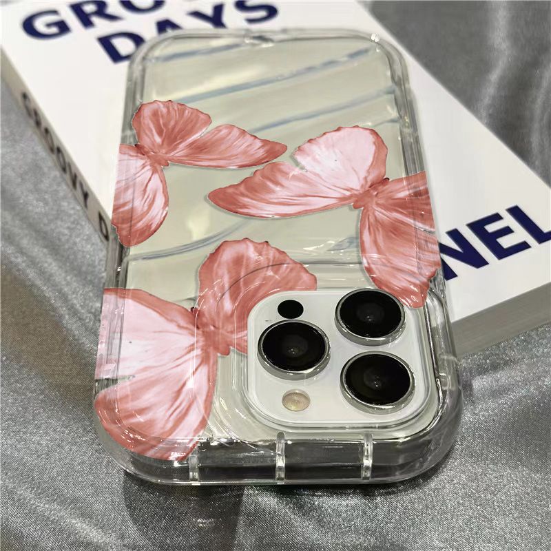 Ốp Điện Thoại Mềm Trong Suốt In Hình Bướm Hồng Cho Iphone8Iphone14Promax / xr / Apple111312Ốp Điện Thoại Thời Trang Cho Sành Điệu Cao Cấp Syg55 / 7 Syg5
