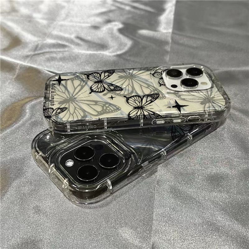 Ốp Điện Thoại Mềm Trong Suốt Họa Tiết Cánh Bướm Cho Iphone 14Promax 1312 / 11 7 / 8plus xr / sins DTZZ