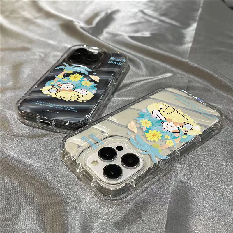 Ốp Điện Thoại Dẻo Trong Suốt Họa Tiết Chú Chó / Bãi Biển Dễ Thương Cho iPhone14promaxsinsplus M97L 117 81312 / xr / /
