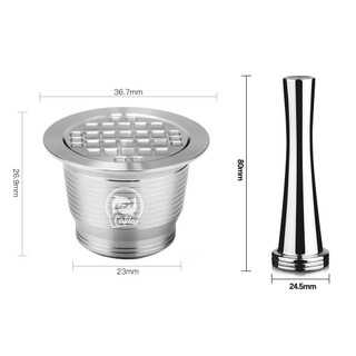 =Christmas=Refillable Square-hole Coffee Capsule Pod Filter Dripper Tamper for Nespresso