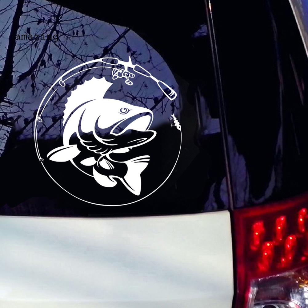 Miếng Dán Phản Quang Họa Tiết Cần Câu Cá Vui Nhộn Trang Trí Cửa Sổ Xe Hơi