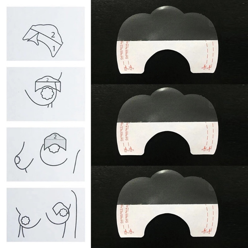 Set 5 Cặp Miếng Dán Nâng Ngực Trong Suốt Không Dệt Chống Chảy Xệ Dùng Một Lần Cho Nữ