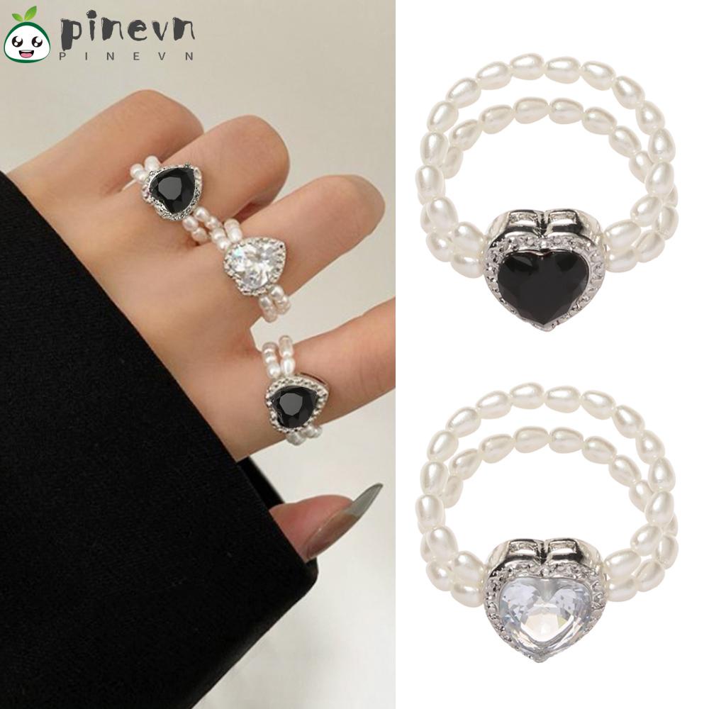 PINEVN Nhẫn Hai Lớp Hình Trái Tim