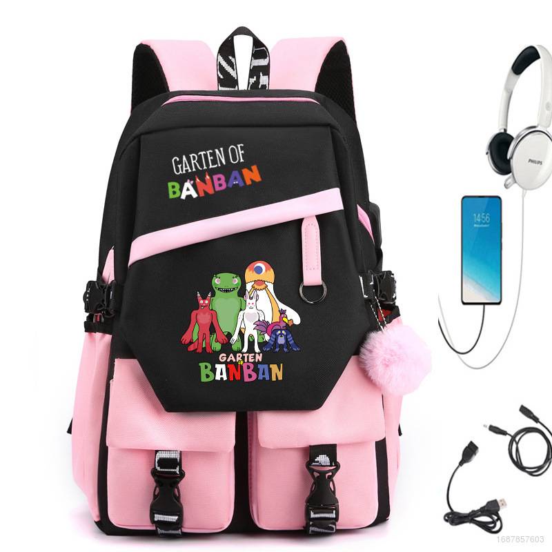 Ba Lô Đeo Vai Cỡ Lớn In Họa Tiết Garten of Banban Chống Thấm Nước Thoáng Khí Đa Năng Cho Nam Và Nữ