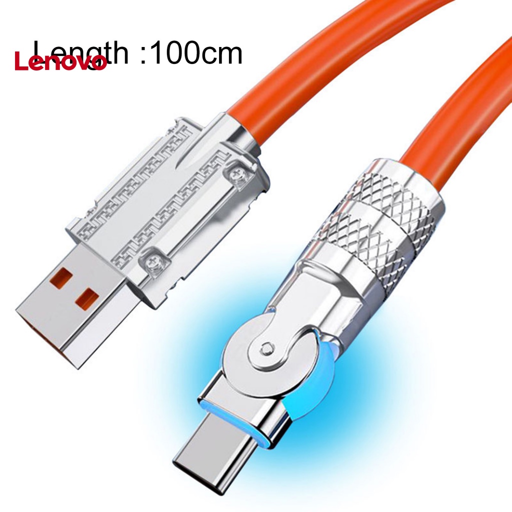 Dây Cáp Sạc Nhanh 1m Công Suất Cao Xoay 180 Độ Có Đèn 120W 6A Type-C Cho Điện Thoại