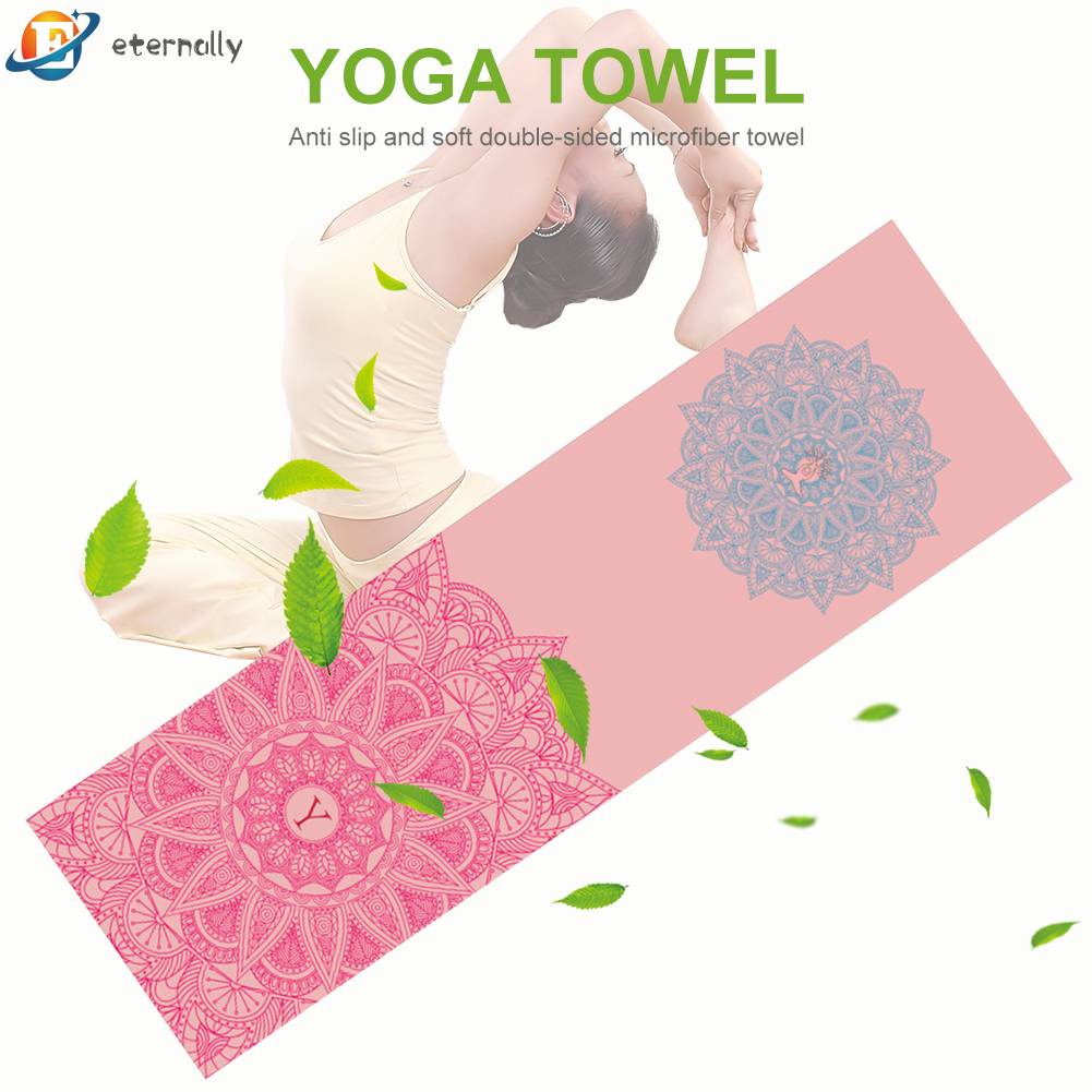 Khăn Tập Yoga Hai Lớp In Họa Tiết Chất Liệu Nhanh Khô Tiện Dụng