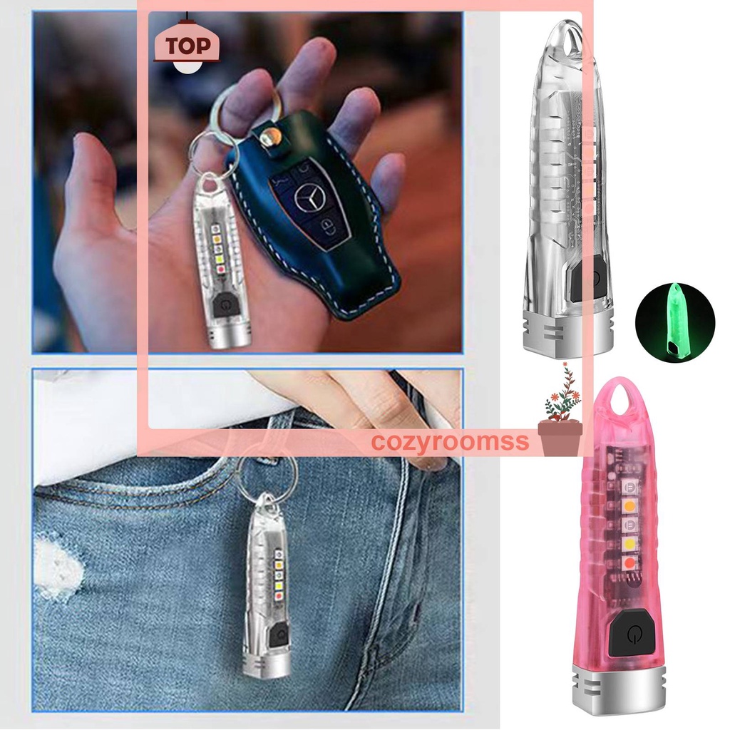 Móc Khóa Đèn Pin Mini USB Loại C Phát Hiện Tia UV