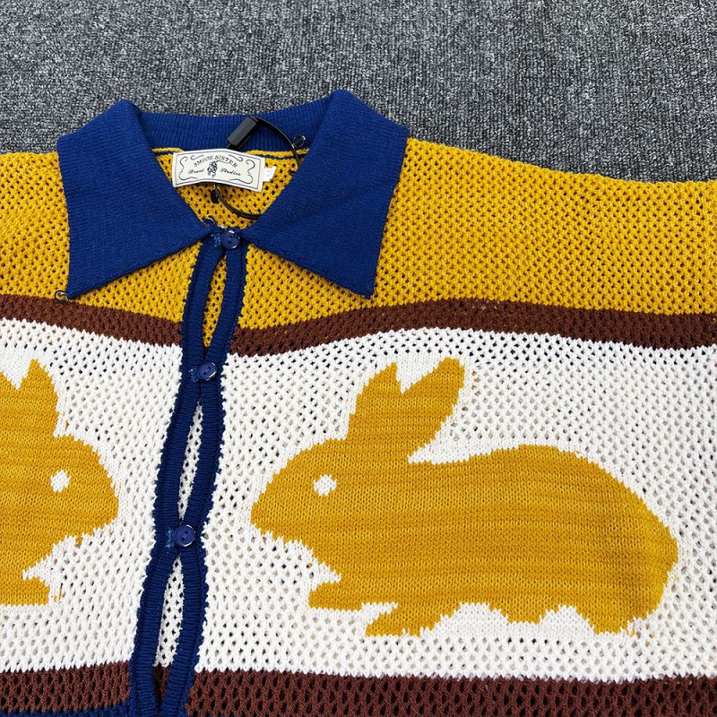 Áo Thun POLO Dệt Kim Tay Ngắn Dáng Rộng Cao Cấp Phong Cách vintage Mỹ Thập Niên 90