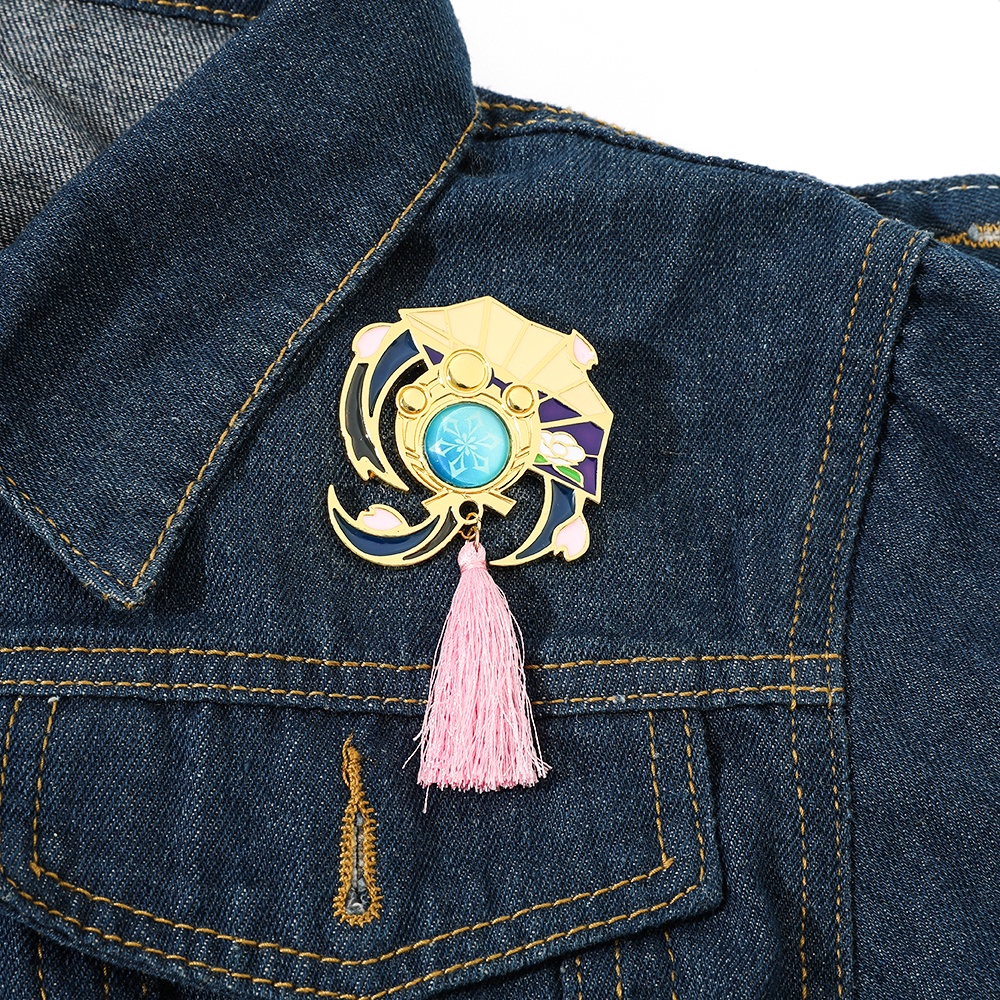 Ghim Cài Áo Bằng Kim Loại Tráng Men Hình Genshin Va Chạm Xiao Kaedehara Kazuha Venti