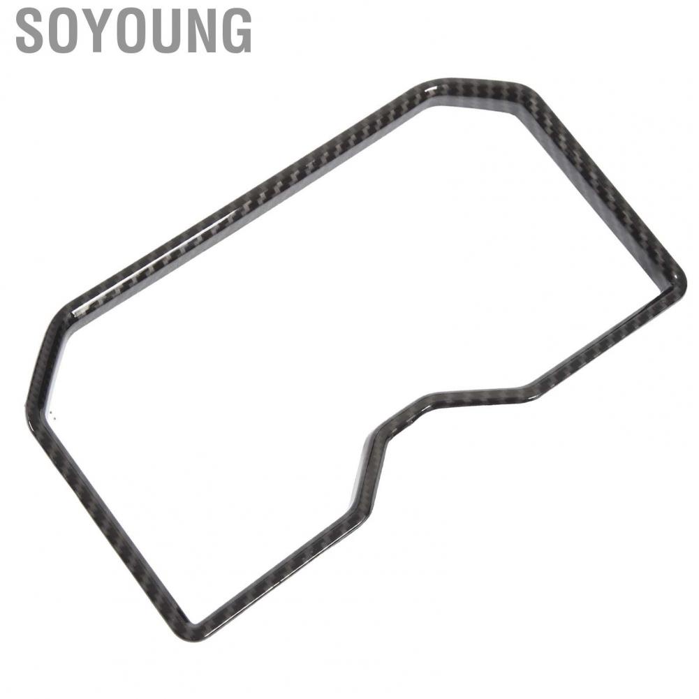 Soyoung Central Armrest Cup Holder Decor  Carbon Fiber Patten Traceless Installation Front Drain Decorative Frame for