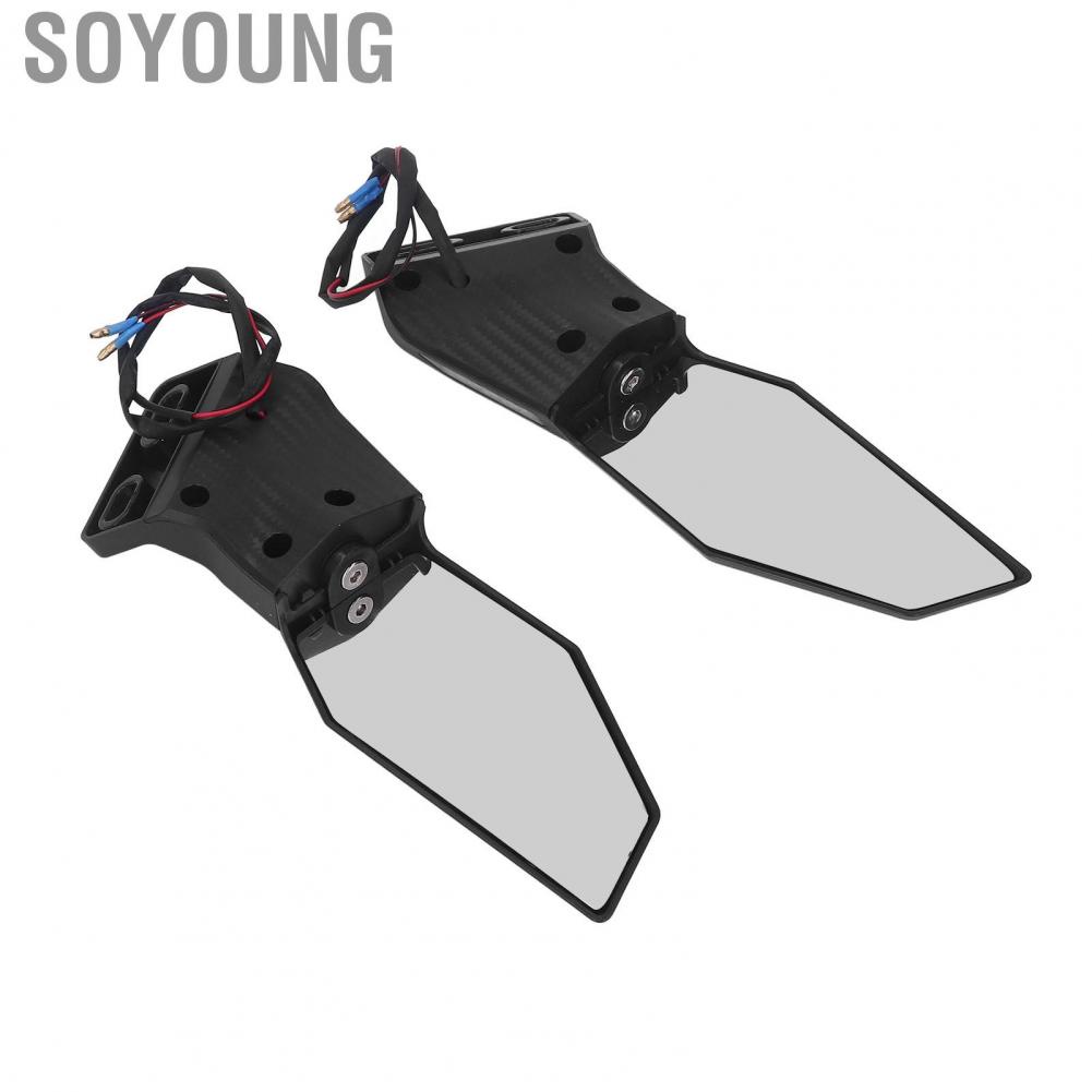 Soyoung Motorcycle Side Mirrors Swivel Wing Fin Multipurpose Aerodynamic with  Turn Signal for ZX10R ZX6R ZX636 2019-2022