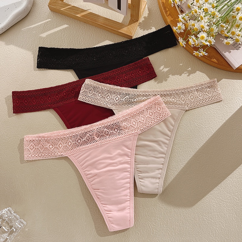 FINETOO Quần Lót Cotton Dáng Chữ T Thoải Mái Vệ Sinh Cho Nữ