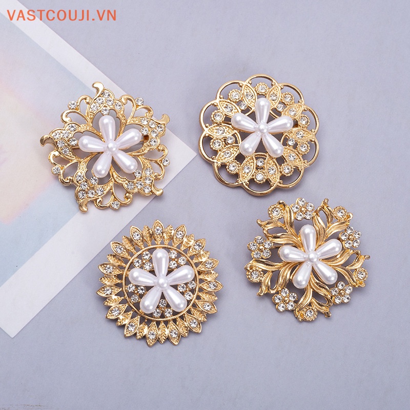 Ghim Cài Áo Hình Hoa Đính Đá Ngọc Trai Giả Bằng Hợp Kim Thời Trang Cho Nữ
