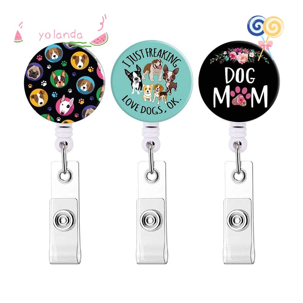 YOLA Set 3 Móc Khóa Hình Dấu Chân Chó Bằng ABS Có Thể Thu Gọn Cho Văn Phòng