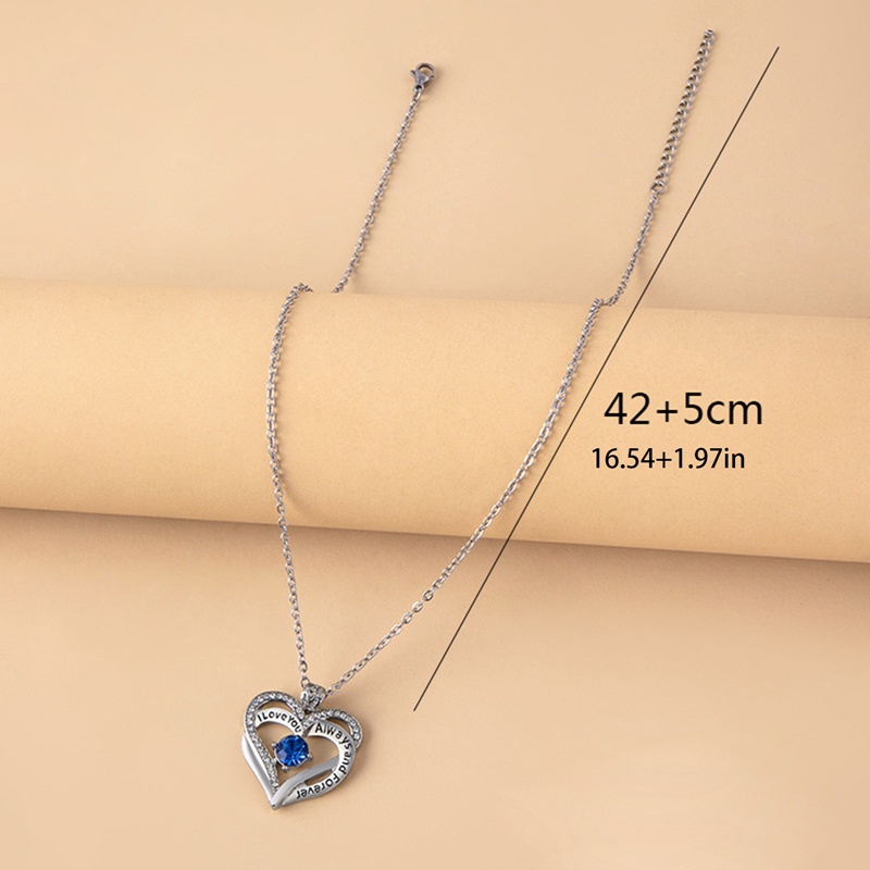 Ygt Vòng cổ Mặt Đá Sapphire Hình Trái Tim Bằng Thép Không Gỉ Thời Trang Cho Nữ