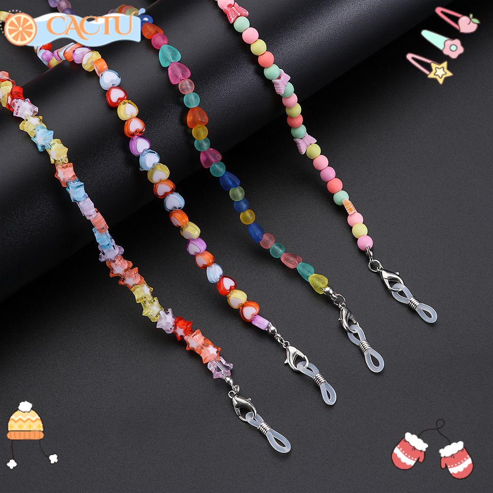 CACTU Dây Đeo Kính Đính Hạt Màu Cầu Vồng Thời Trang