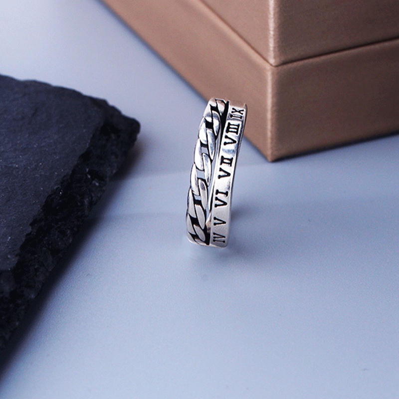 Ygt 1 Nhẫn Kỹ Thuật Số La Mã Phong Cách Retro Thời Trang Cho Nam Và Nữ