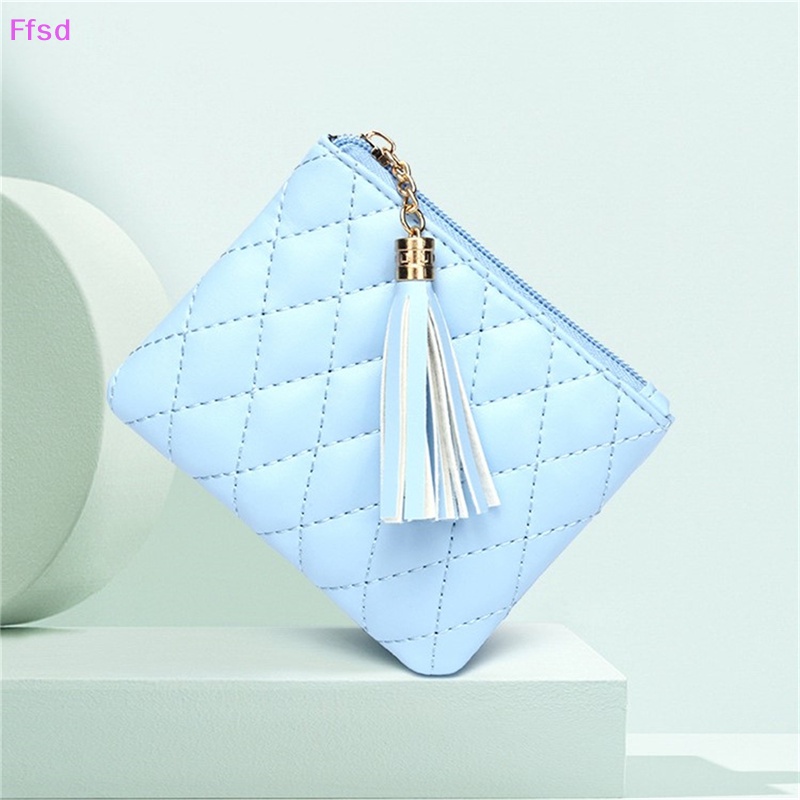 Ví Da PU Ngắn Đựng Tiền Xu / Thẻ Thêu Họa Tiết Tua Rua Có Khóa Kéo Thời Trang Cho Nữ