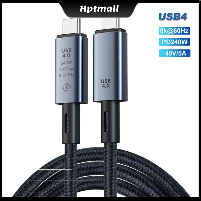 Dây Cáp Sạc Nhanh Usb4.0 40gbps Type C Sang Type C Pd3.1 240w 8k 60hz Tương Thích Với Ps5 Nintendo Switch