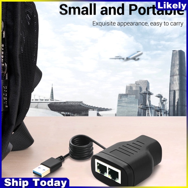 Dây Cáp Chia Mạng Rj45 Rj45 1 Sang 2 LAN Dài 100M Với Đầu Cắm Usb Chuyên Dụng