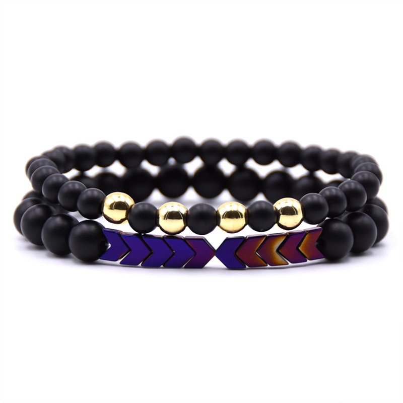 Ygt Vòng Tay Đá Hematite Phong Cách Châu Âu Cá Tính Cho Nam