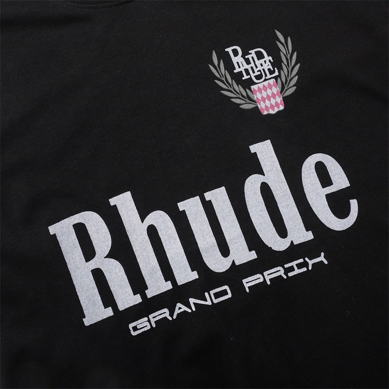 Áo Thun Tay Ngắn Dáng Rộng In Chữ RHUDE Thời Trang Châu Âu