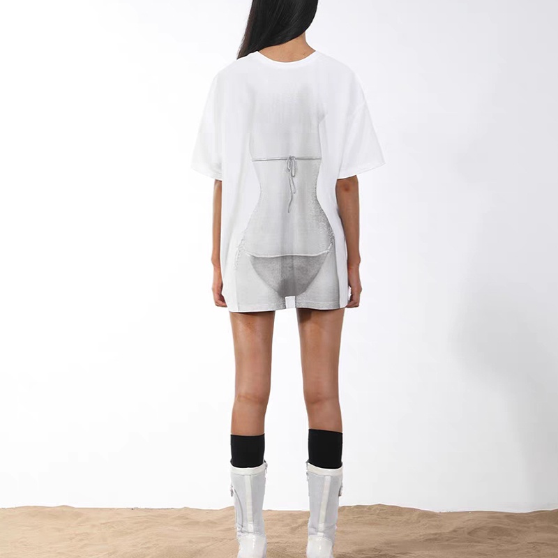 Áo Thun Cotton Tay Ngắn Dáng Rộng In Họa Tiết bikini Thời Trang Mùa Hè Cho Nữ