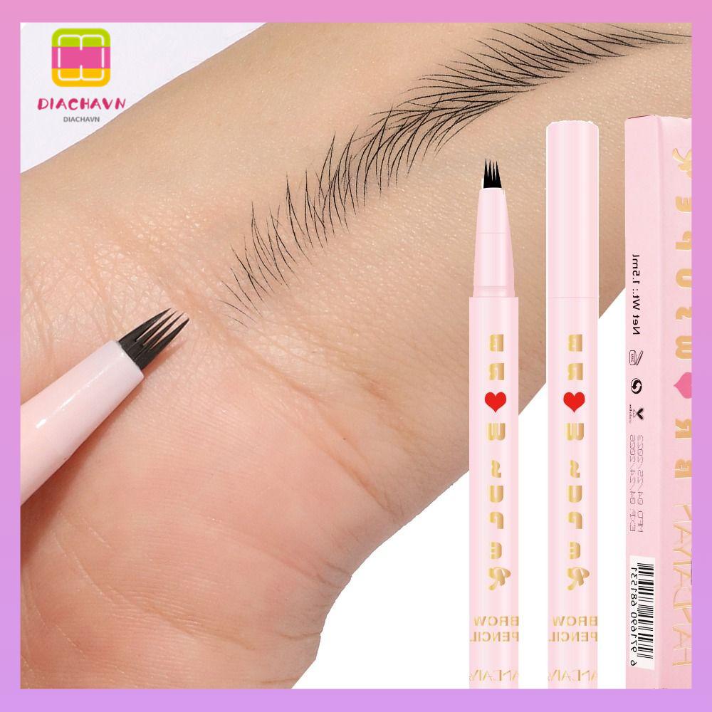 DIACHAVN Bút Kẻ Lông Mày Dạng Phẩy Sắc Tố Cao Màu Đen &amp; Cà Phê Lâu Trôi Chống Thấm Nước Chuyên Nghiệp