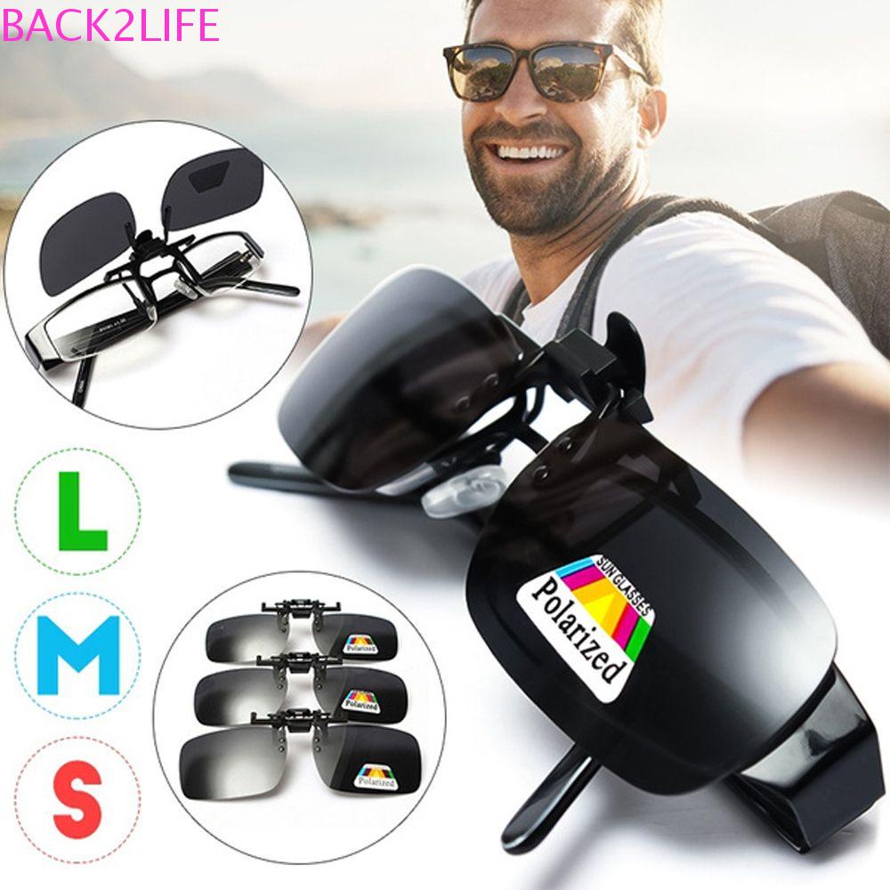 BACK2LIFE Kính Mát Kẹp Màu Vàng Đen Chống Tia UV Có Tầm Nhìn Ban Đêm Phong Cách Vintage