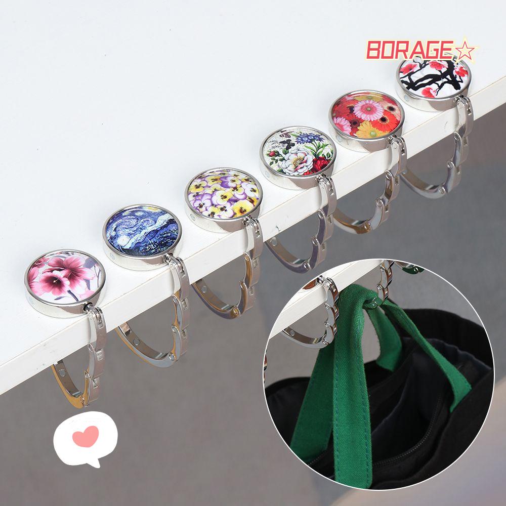 BORAG Móc Treo Túi Xách Họa Tiết Tranh Sơn Dầu Gấp Gọn Tiện Dụng