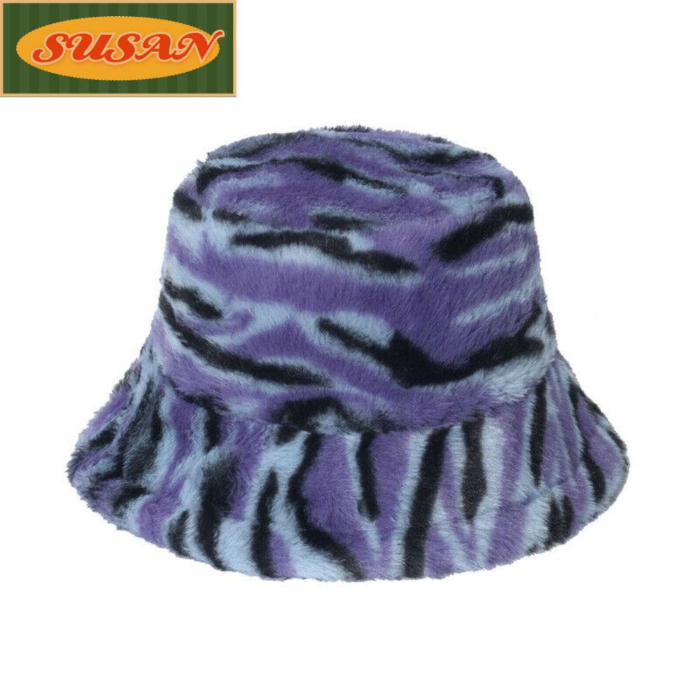 SUSANS Mũ Bucket Lông Giả Mềm Mại Giữ Ấm Dành Cho Nữ